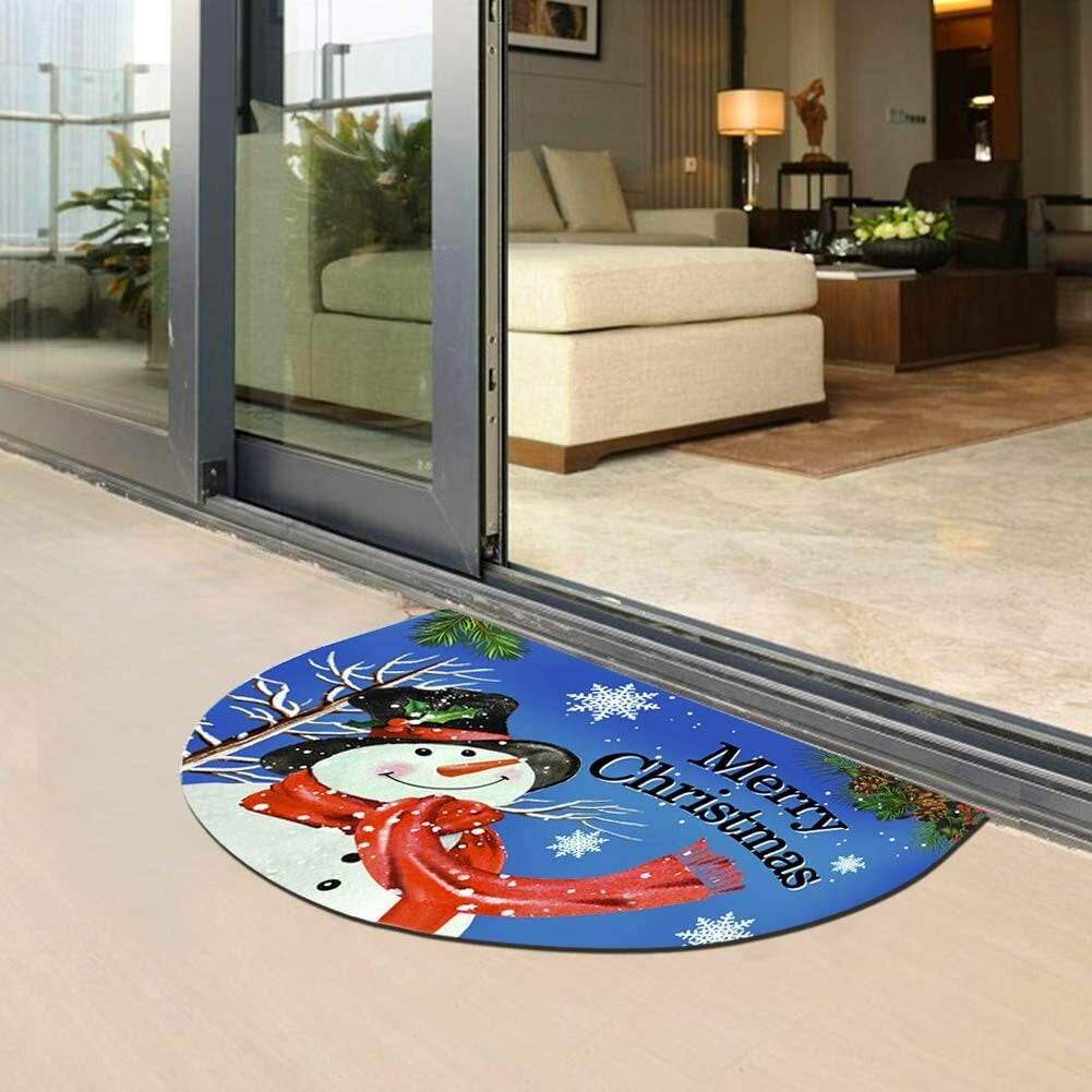Half round Rubber Door Mat, Decorative Indoor Outdoor Non Slip Front Door Mat
