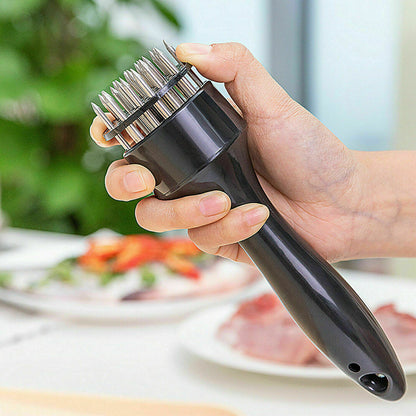 Meat Tenderizer Tool 21-Pin Stainless Steel Blades - Tender & Juicy Meat, Quick Marinade, Safe Cover, Easy to Use & Clean for Beef, Chicken, 