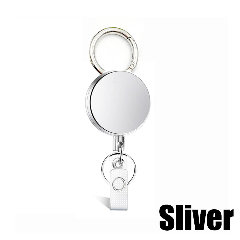 Retractable Badge Reel ID Card Holders Heavy Duty with Belt Clip Key Ring 2Packs