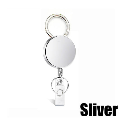 Retractable Badge Reel ID Card Holders Heavy Duty with Belt Clip Key Ring 2Packs