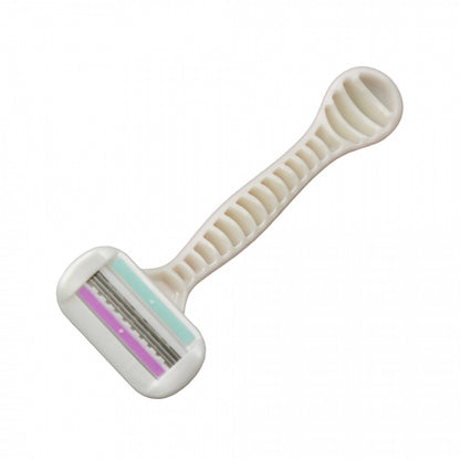 All Pure Womens 3 Blade Swivel Razor Pack 2 Pieces Lubricating Strip for Comfort