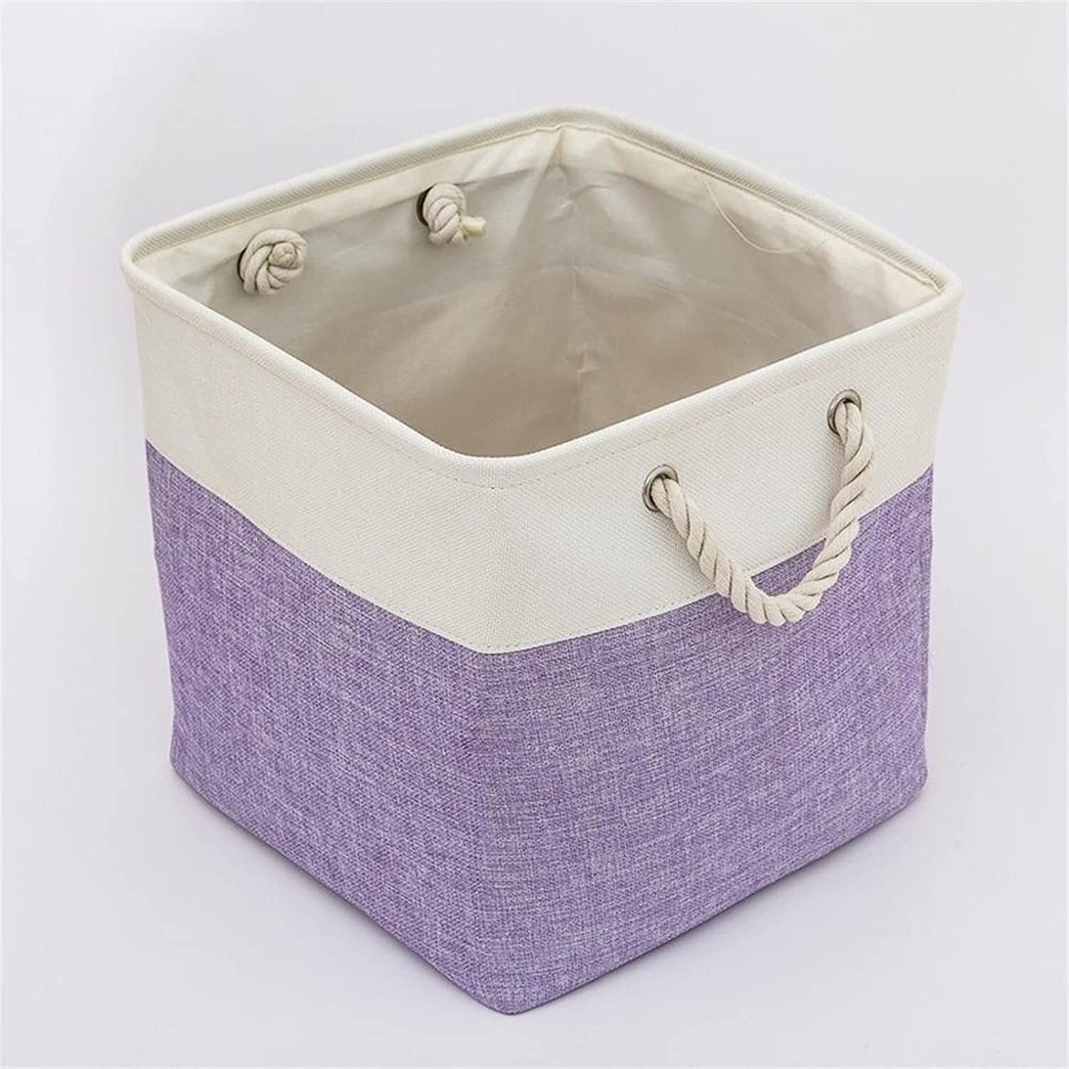 Large Storage Basket Rectangular Fabric Collapsible Organizer Bin Box 13×13×13In