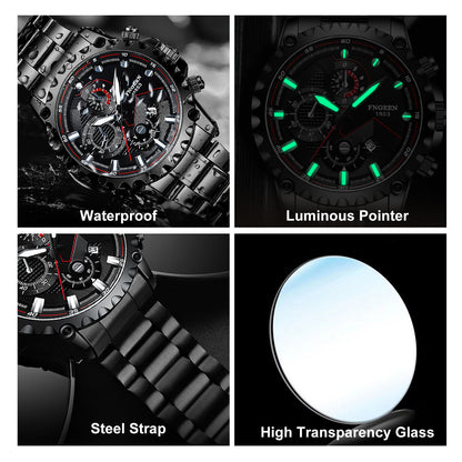 Waterproof Men'S Watch Classic Stainless Steel Quartz Luminous Luxury Wristwatch