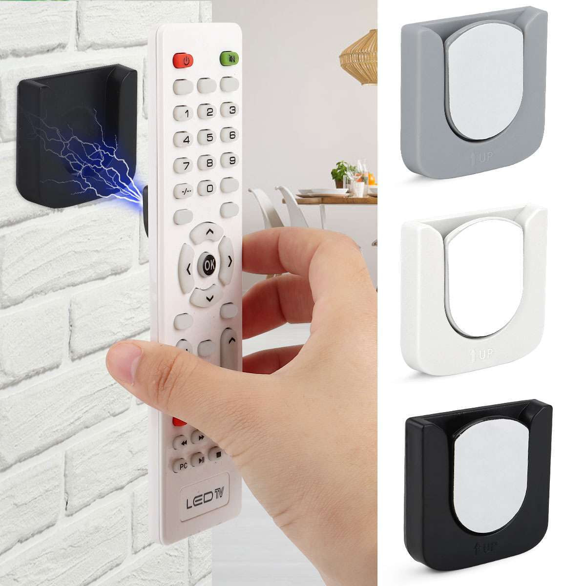 Magnetic Remote Control Holder – Wall Mount Organizer, Self-Adhesive, Space-Saving Storage for TV, AC, Fan Remotes – Easy Install, Strong ABS & Magnet