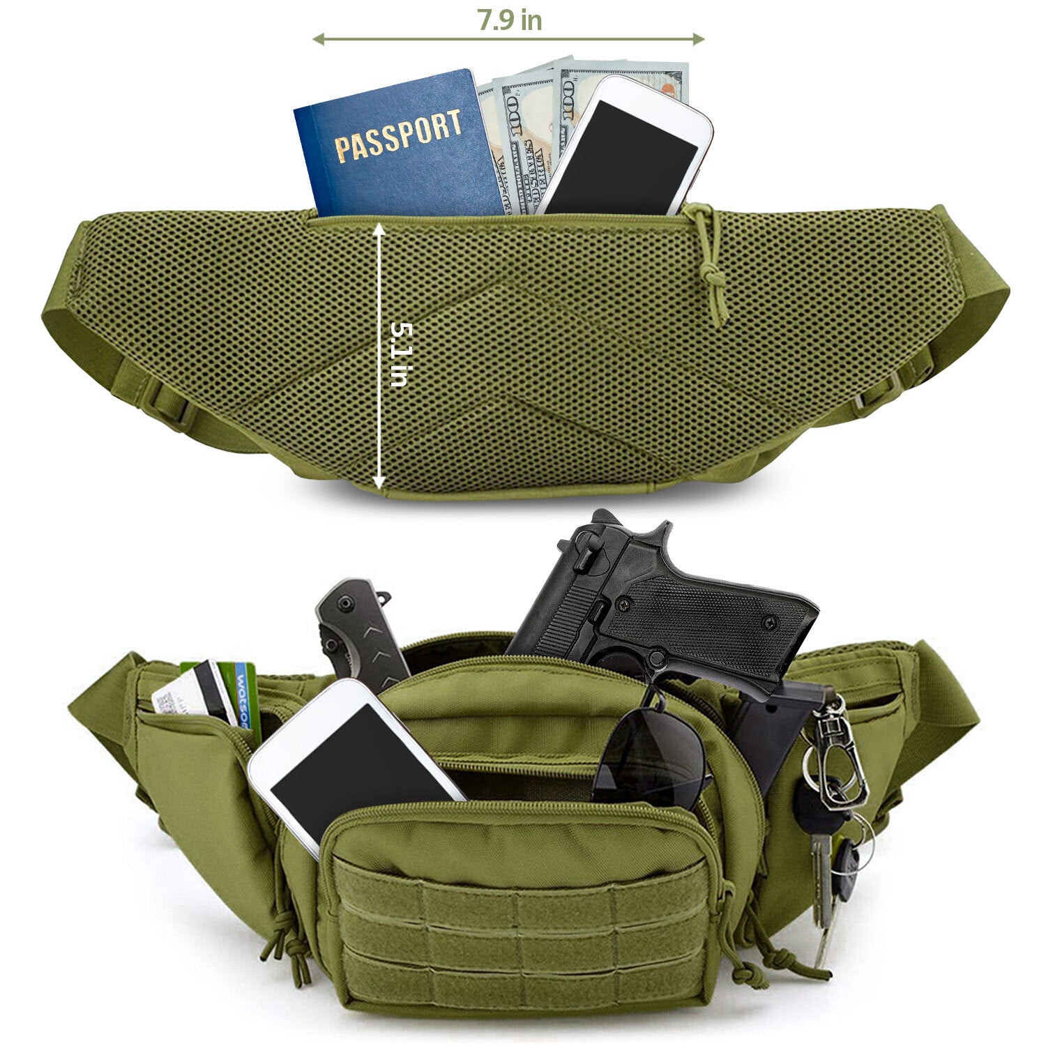 Tactical Concealed Carry Fanny Pack Holster Pouch Pistol Waist Gun Bag Belt