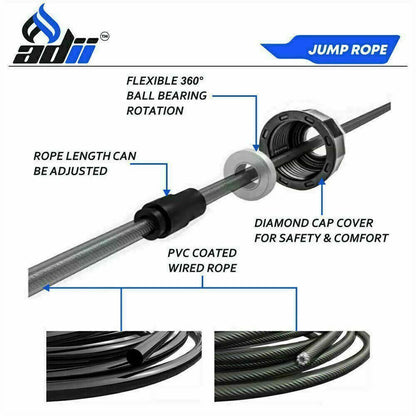 Jump Rope Gym Aerobic Exercise Boxing Skipping Adjustable Bearing Speed Fitness