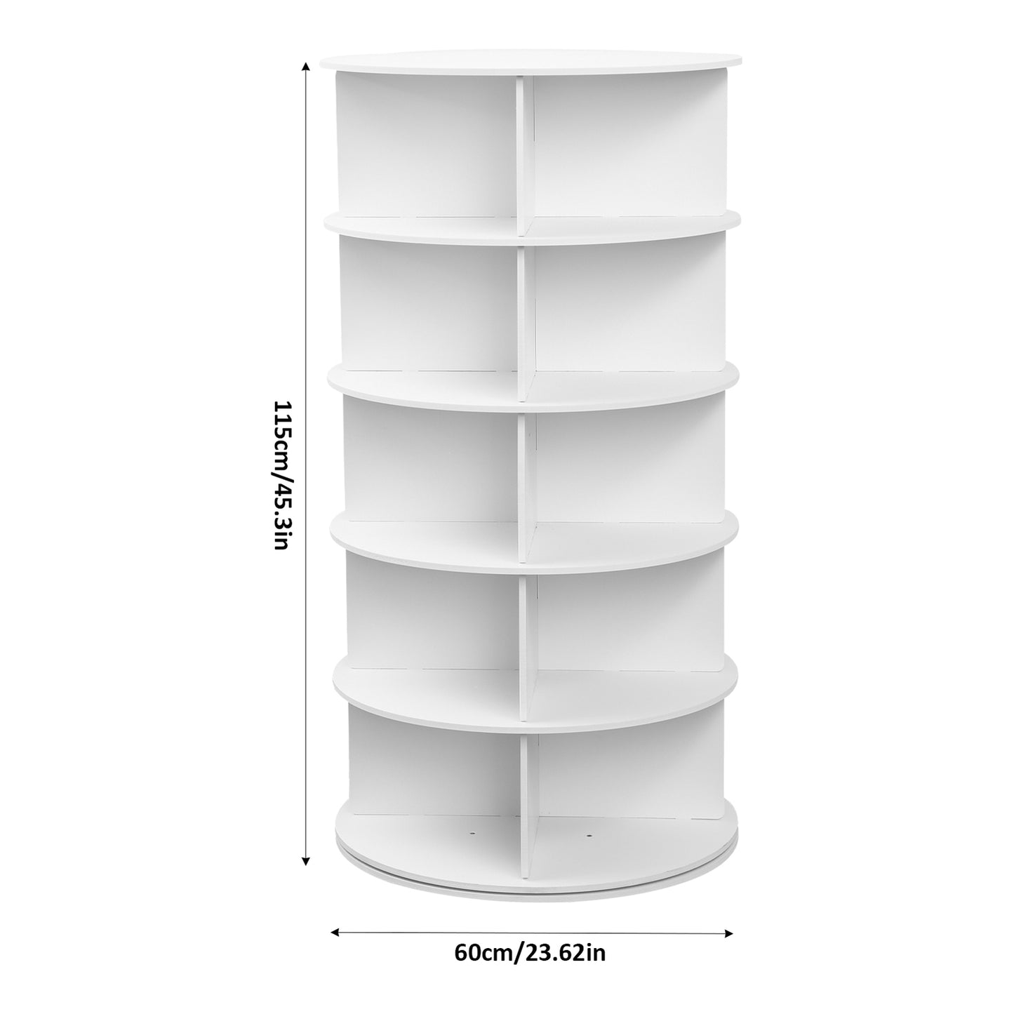 7-Tier Rotating Shoe Rack Tower 360° Spinning Shoe Display Carousel White