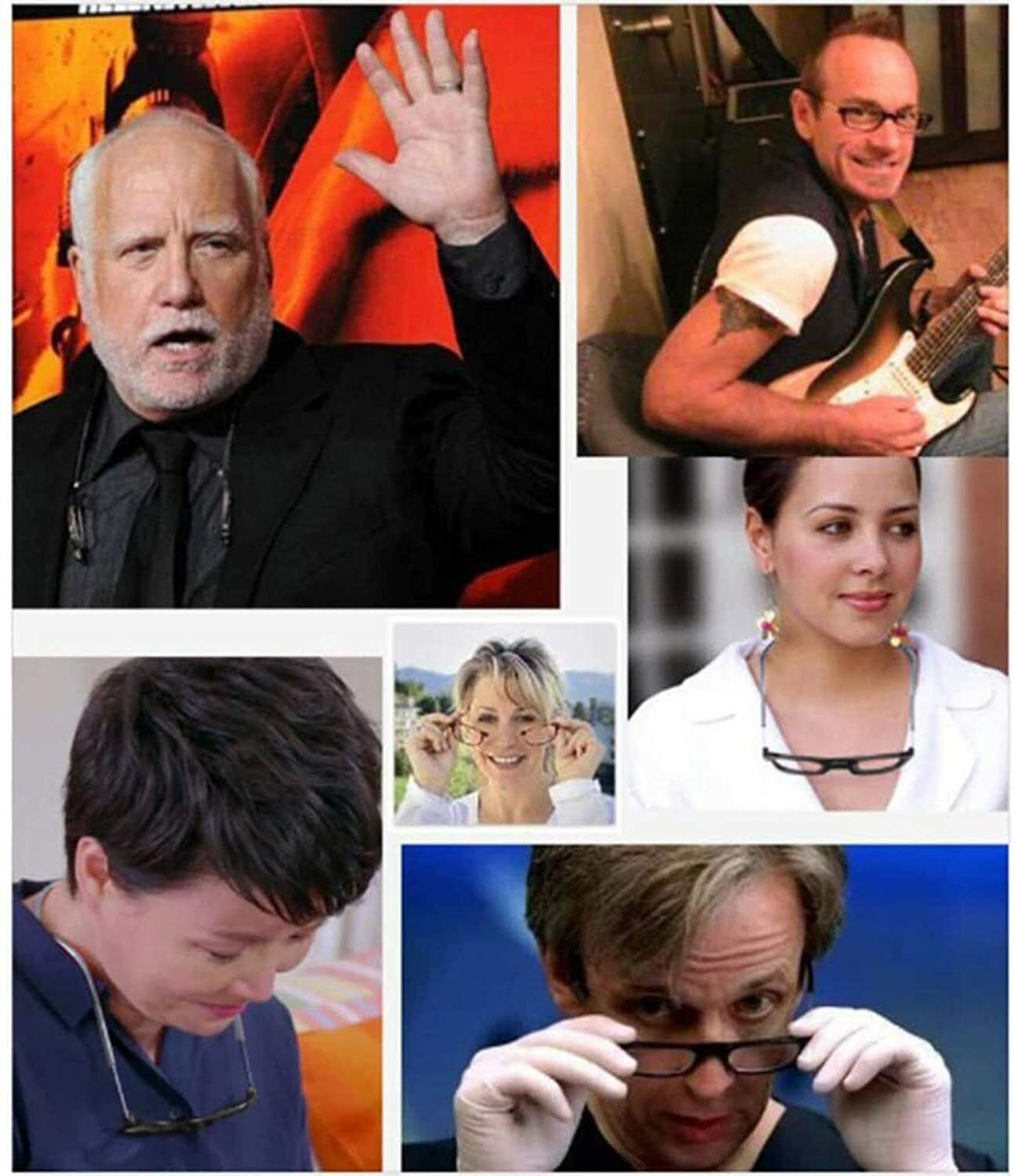 Hanging Folding Magnetic Reading Eyeglasses Glasses Front Click Connect Neck USA