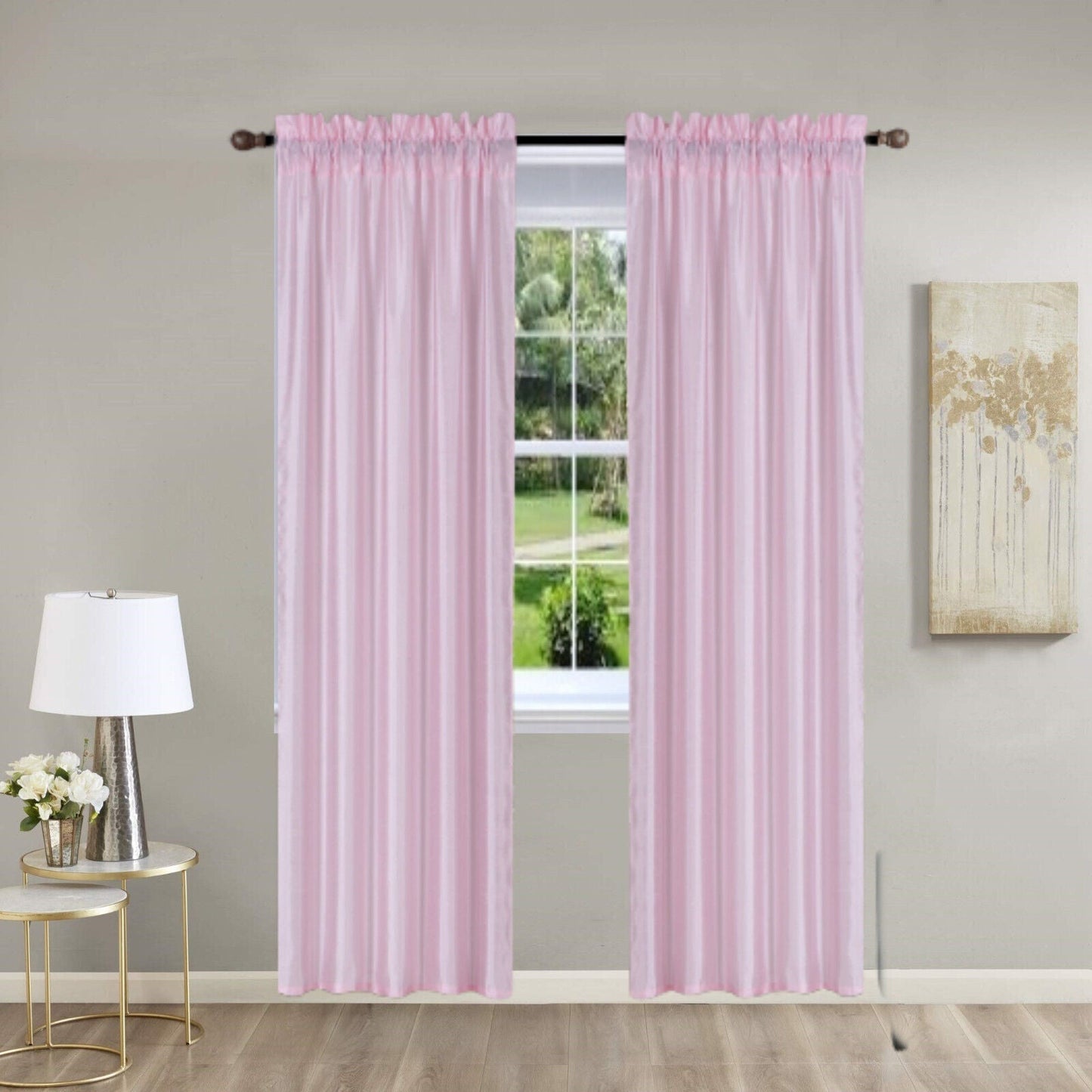 Pinch Pleat Curtain Panels 2 Pack Unlined Rod Pocket Window Sheer & Light, Fits 2” Rod, Non-Blackout Home Decor Upgrade