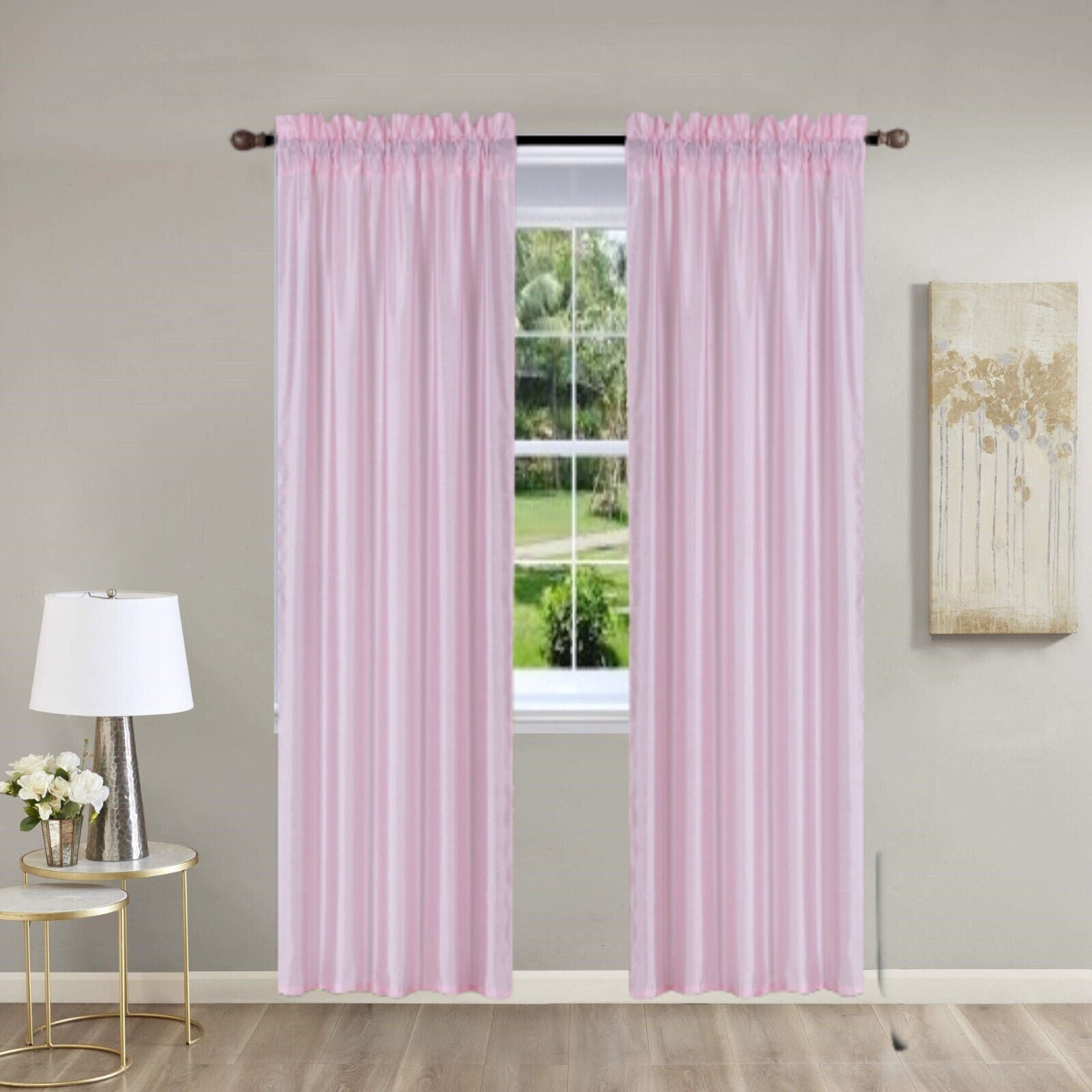 Pinch Pleat Curtain Panels 2 Pack Unlined Rod Pocket Window Sheer & Light, Fits 2” Rod, Non-Blackout Home Decor Upgrade