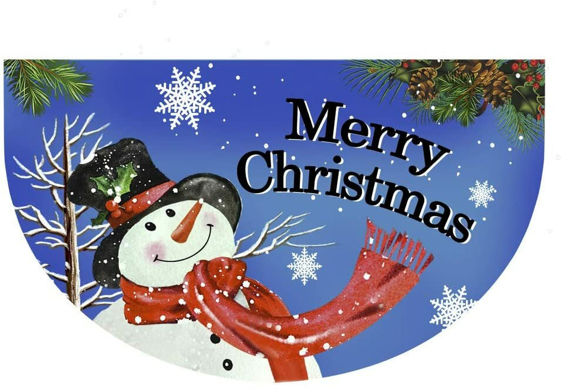 Half round Rubber Door Mat, Decorative Indoor Outdoor Non Slip Front Door Mat