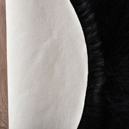 Faux Fur Sheepskin Fluffy Area Rugs round Shaggy Carpet for Bedroom Living Room
