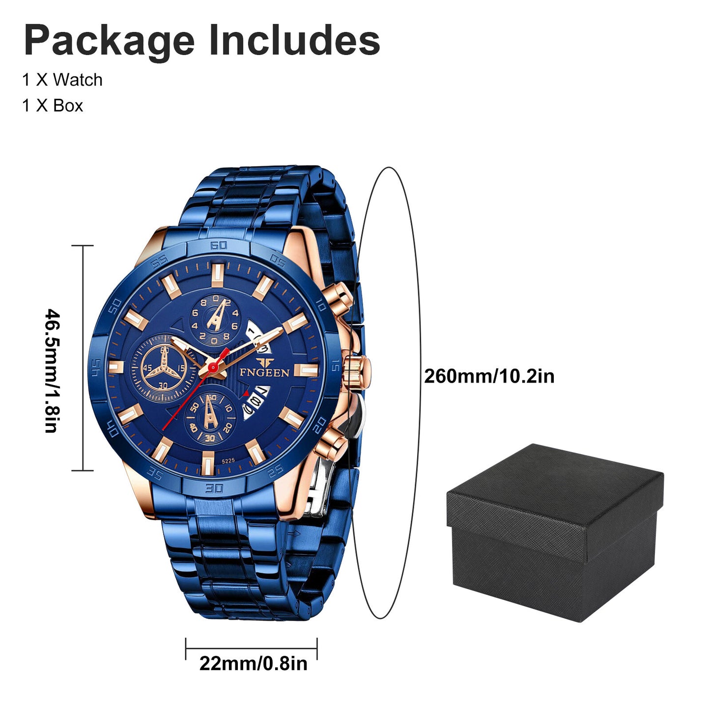 Waterproof Men Watch Stainless Steel Quartz Classic Luminous Business Wristwatch