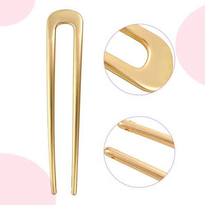 French Hair Pins, 6PCS Metal U-Shaped French Hair Pins, Durable Alloy Banana Clips for Easy Updos, Stylish Hair Sticks for Any Occasion