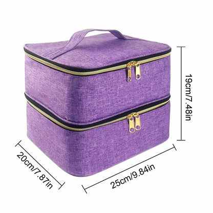 Adjustable Divider Nail Polish Carrying Case Bag Storage Organizer Pockets for Manicure Accessories