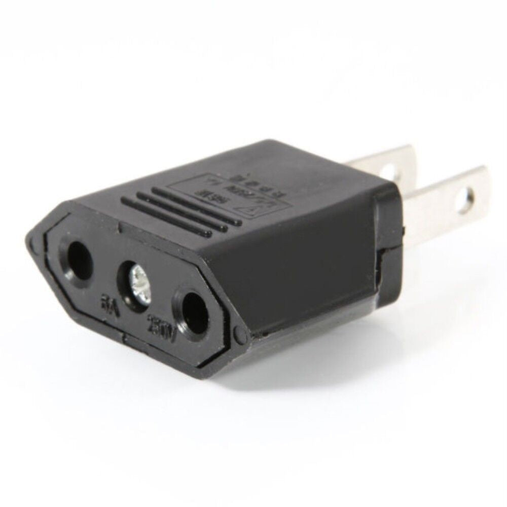 Euro to US or US to Euro Converter Plug Adapter Travel Black