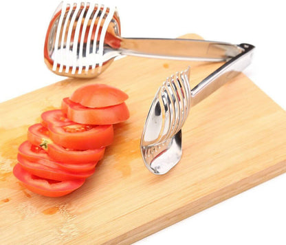 Tomato Onion Lemon Slicer Clip - Multi-Purpose Fruit & Veggie Holder | Food-Grade Stainless Steel Cutter Guide for Safe, Easy, Precise Kitchen Use