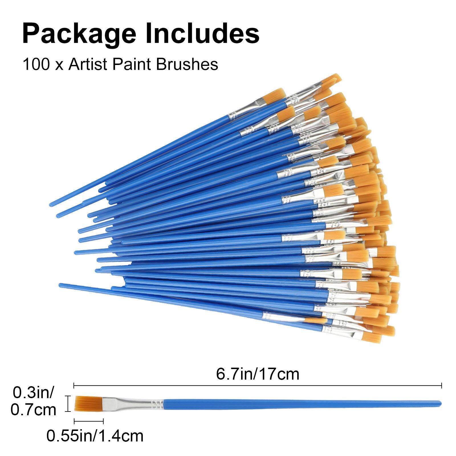 100Pcs Artist Paint Brushes Set Art Acrylic Oil Watercolour Painting Craft Model