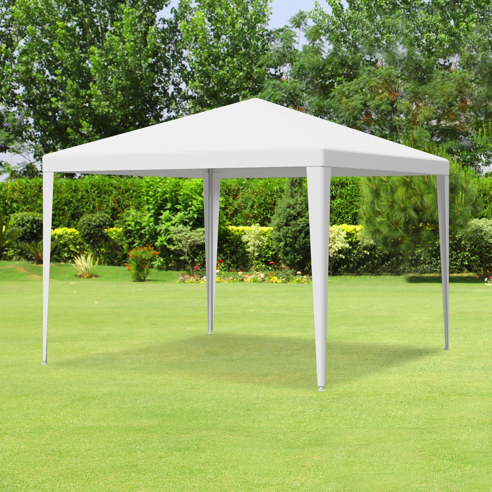 Trending 10'x10' White Party Tent | Outdoor Canopy Gazebo for Weddings, BBQs & Events w/ 4 Removable Walls, Waterproof Cover & Steel Frame