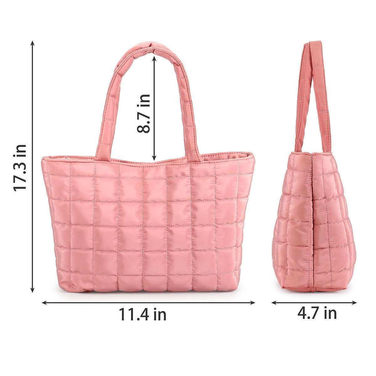 Women Puffer Tote Bag Quilted Puffy Handbag Shoulder Bag down Underarm Large Bag