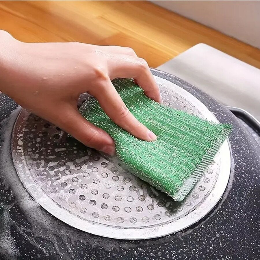 Kitchen Cleaning Sponges, 4-Piece Reusable Steel Scrub – Heavy-Duty Multiuse Scrubbers for Dishes, Pots & Pans, Tough on Grease & Grime!