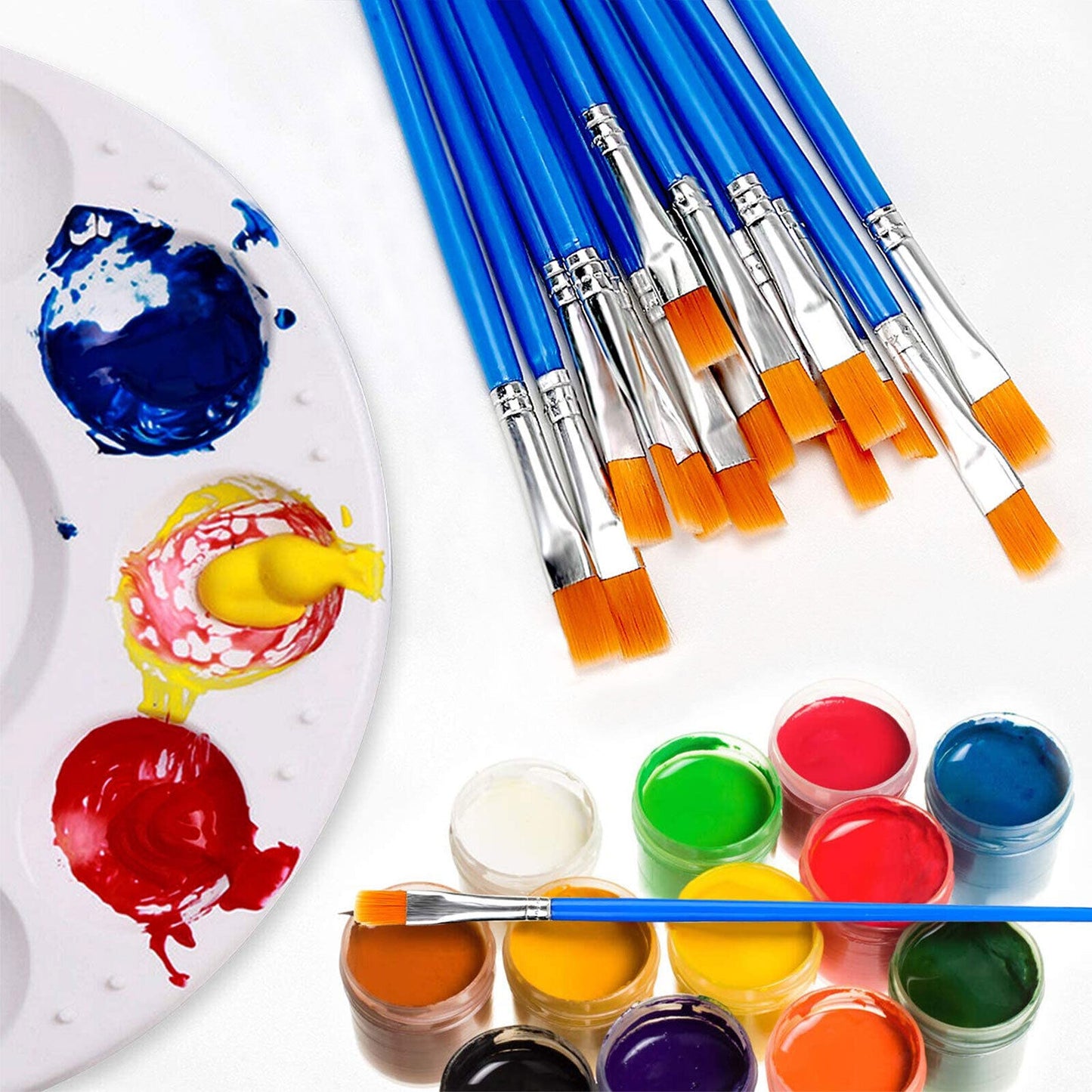 100Pcs Artist Paint Brushes Set Art Acrylic Oil Watercolour Painting Craft Model