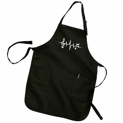 Music Note Beat Apron Kitchen Cooking Cook Barking Grill Pocket Home Chef Gift