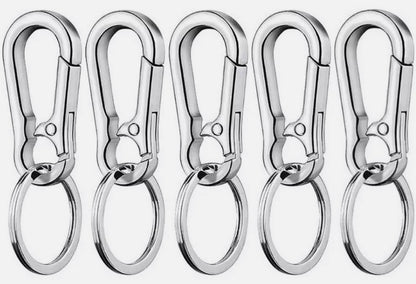 Carabiner Keychain Clip Key Ring Chain Holder - Rust-Free Zinc Alloy, Detachable Ring, Pack of 5/10 - Durable & Stylish Key Holder for Outdoor Use