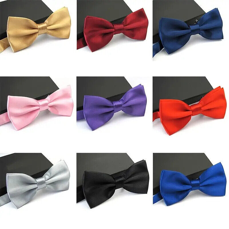Mens Bow Tie Pre-Tied Fashion Novelty Adjustable Tuxedo Bowtie Wedding Necktie