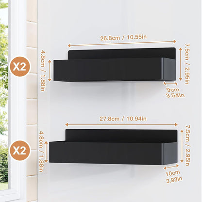4-Pack Magnetic Spice Rack – Space-Saving Storage Shelf for Fridge, Oven or Wall | Aesthetic Pantry & Organization Small Kitchen Hack