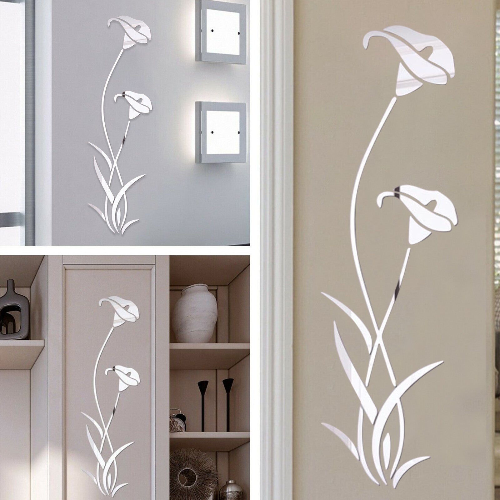 3D Mirror Tree Art Removable Wall Stickers Acrylic Mural Decal Home Room Decor