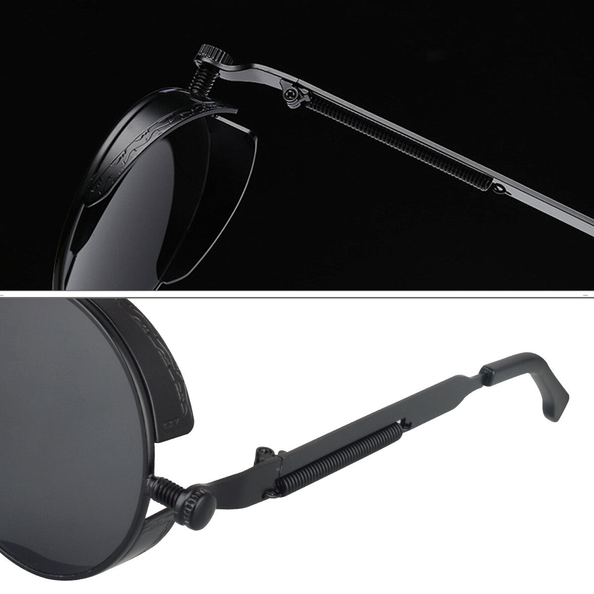 Polarized Retro round Sunglasses Vintage Gothic Steampunk Glasses Men Women USA