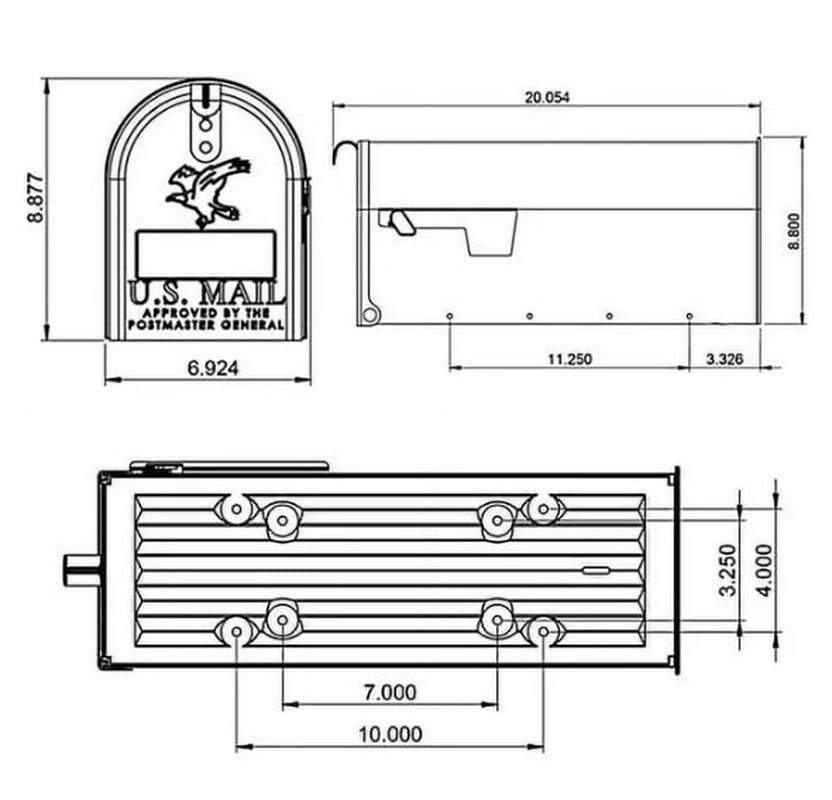 Gibraltar Mailboxes Classic Medium Post Mount Mailbox T1S00B00 Steel Black