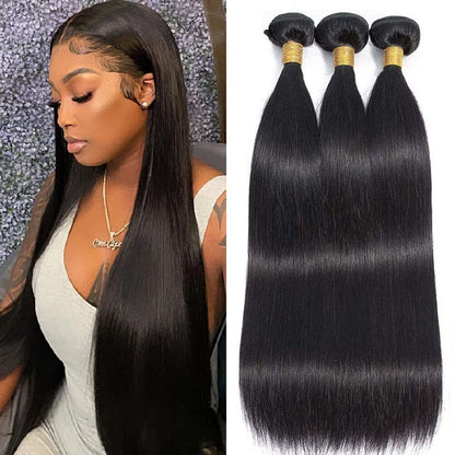 ashine hair bundle, 10A Brazilian Human Hair Bundles - 100% Real Remy Hair Extensions, Straight Weft, Virgin Hair, 3/4 Bundles, 10''-30'' Inches