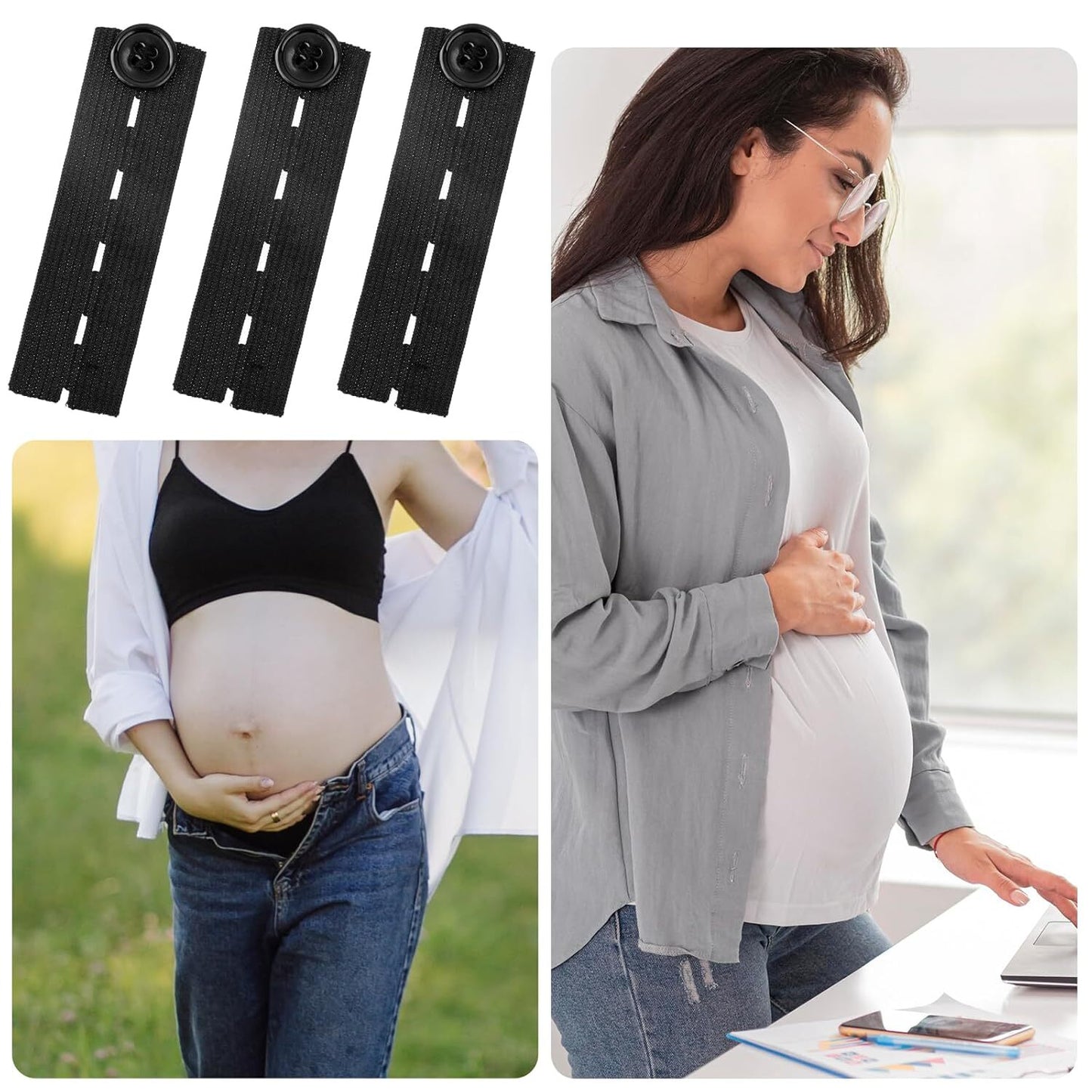 10× Waist Extender Button Elastic for Jeans Pants Button Extender Women Men US