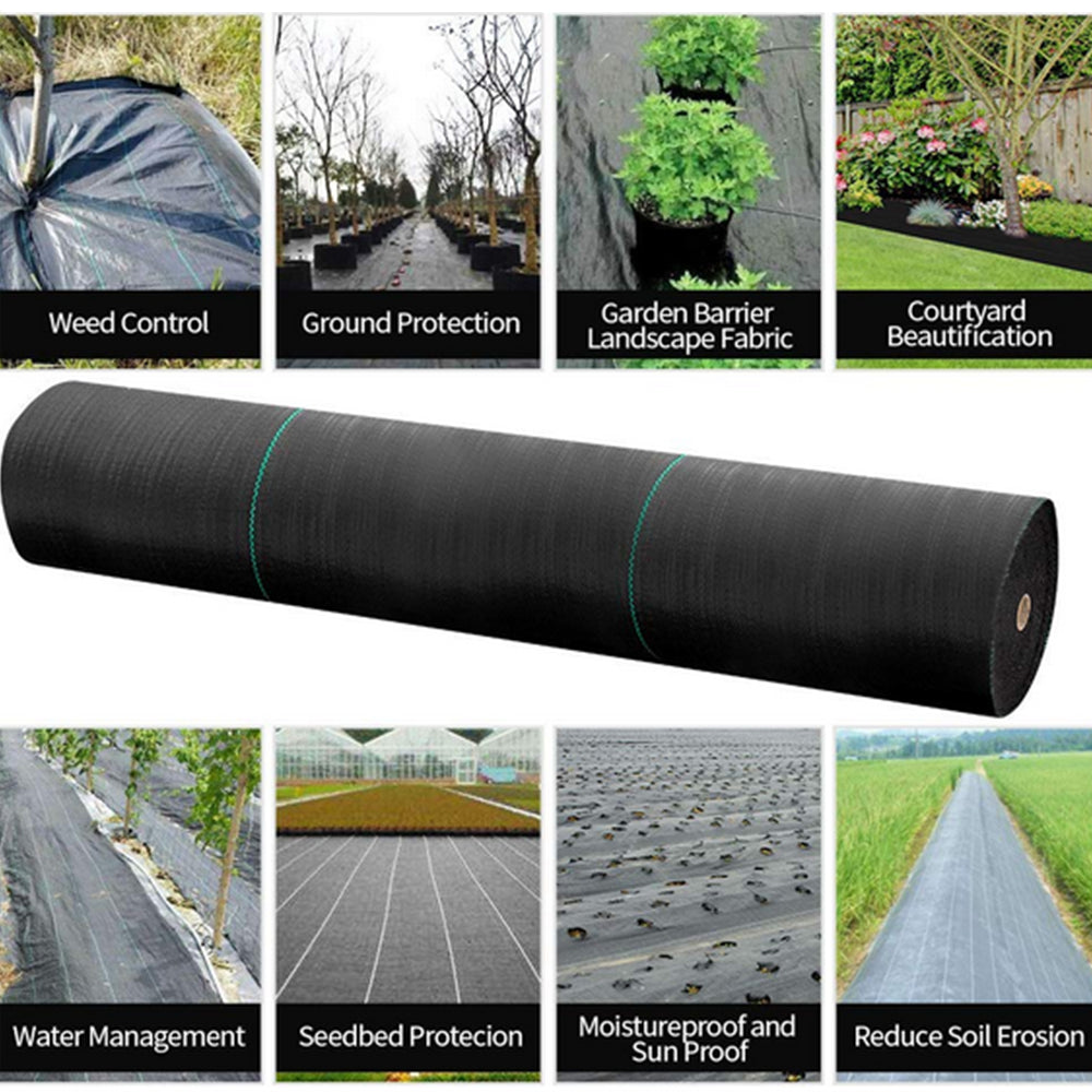 Premium Weed Control Geotextile Fabric, Heavy Duty Weed Barrier Fabric Ground Cover - 3.2oz Woven Polyethylene, UV Resistant, Garden Landscaping Mat