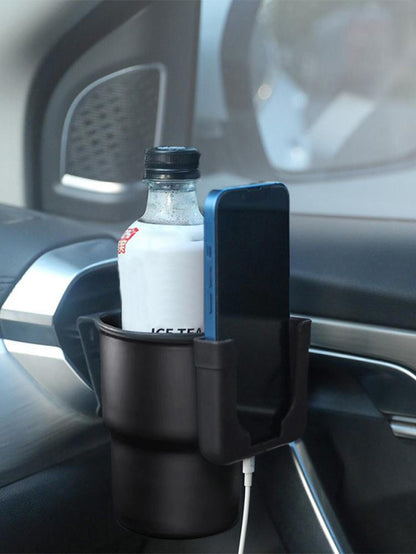 1Pc Car Cup Holder Expander Adapter Universal for Large Bottles Mugs Black