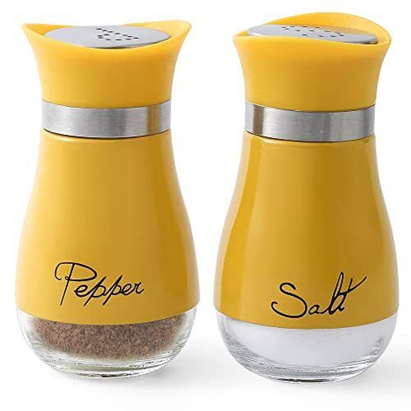 saltshaker, Salt and Pepper Shakers Set - 4oz Teal Stainless Steel with Glass Bottom, Refill, Elegant Kitchen Decor, Classic Design Seasoning Sturdy