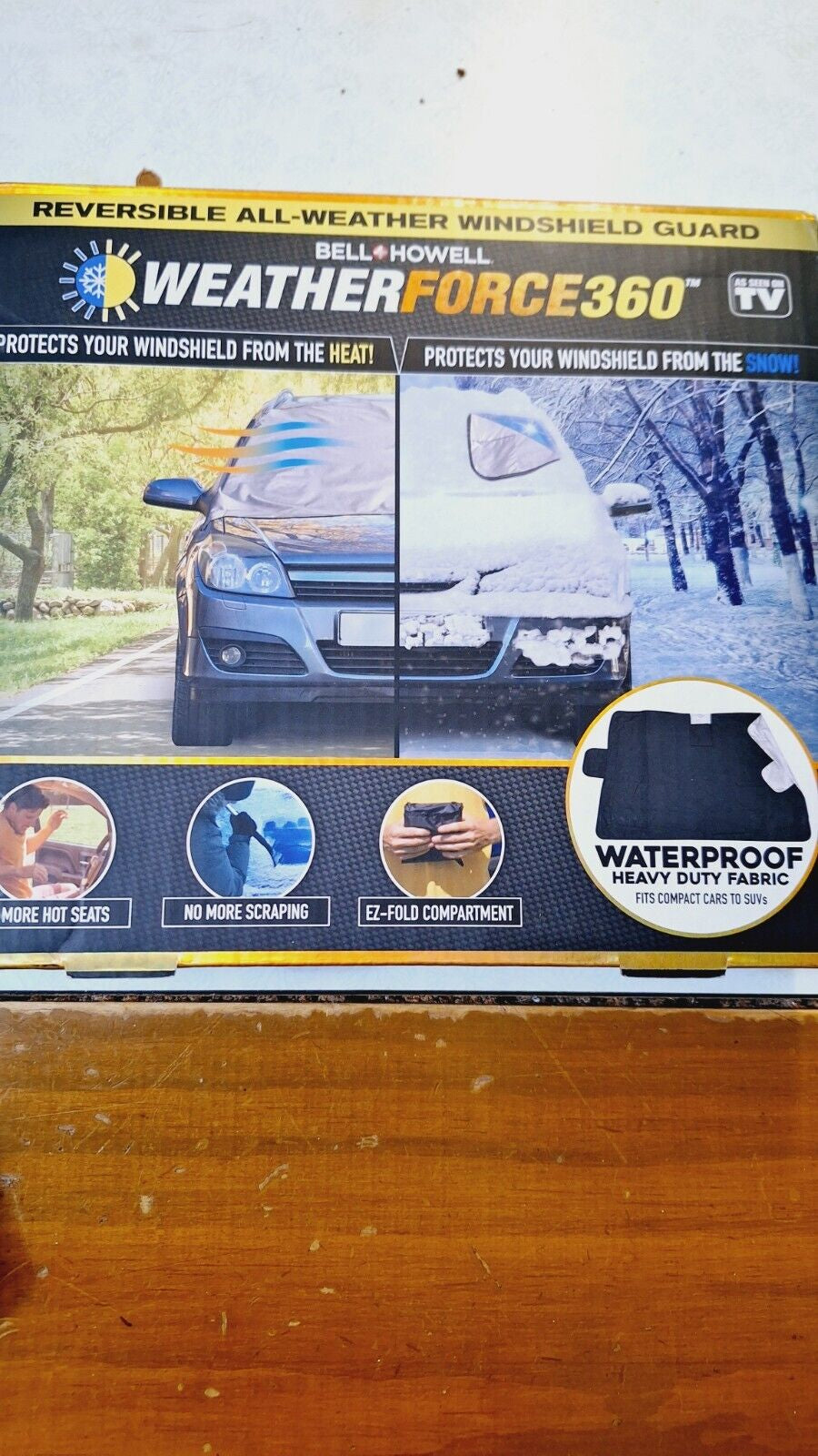 All Weather Force 360 Waterproof Windshield Guard - Protect Your Car from Snow, Ice & Rain, Durable & Easy to Use, Fits Most Vehicles, Perfect Gift!