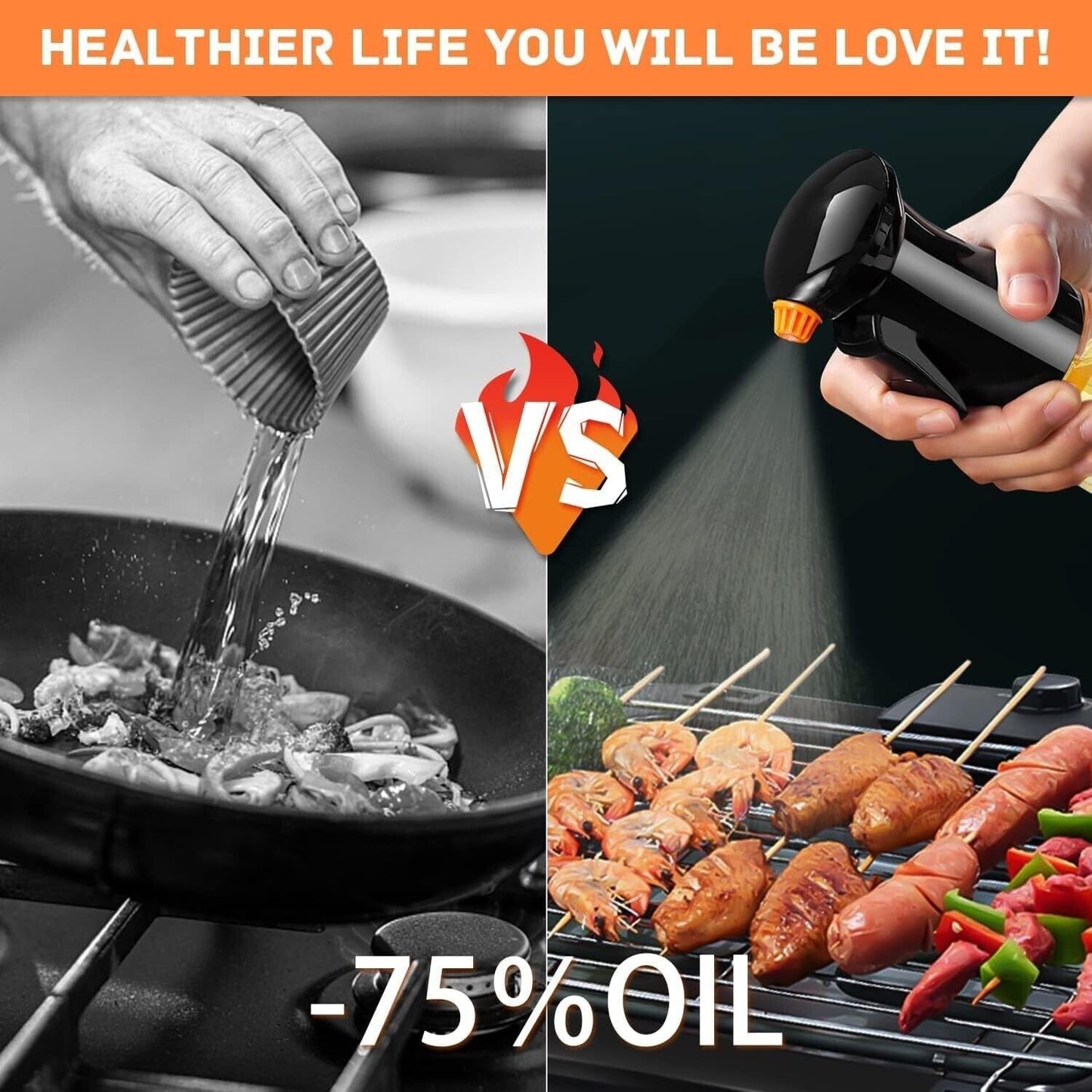 Oil Sprayer for Cooking Olive Oil Spray Bottle Spritzer, Food Grade PET BPA Free