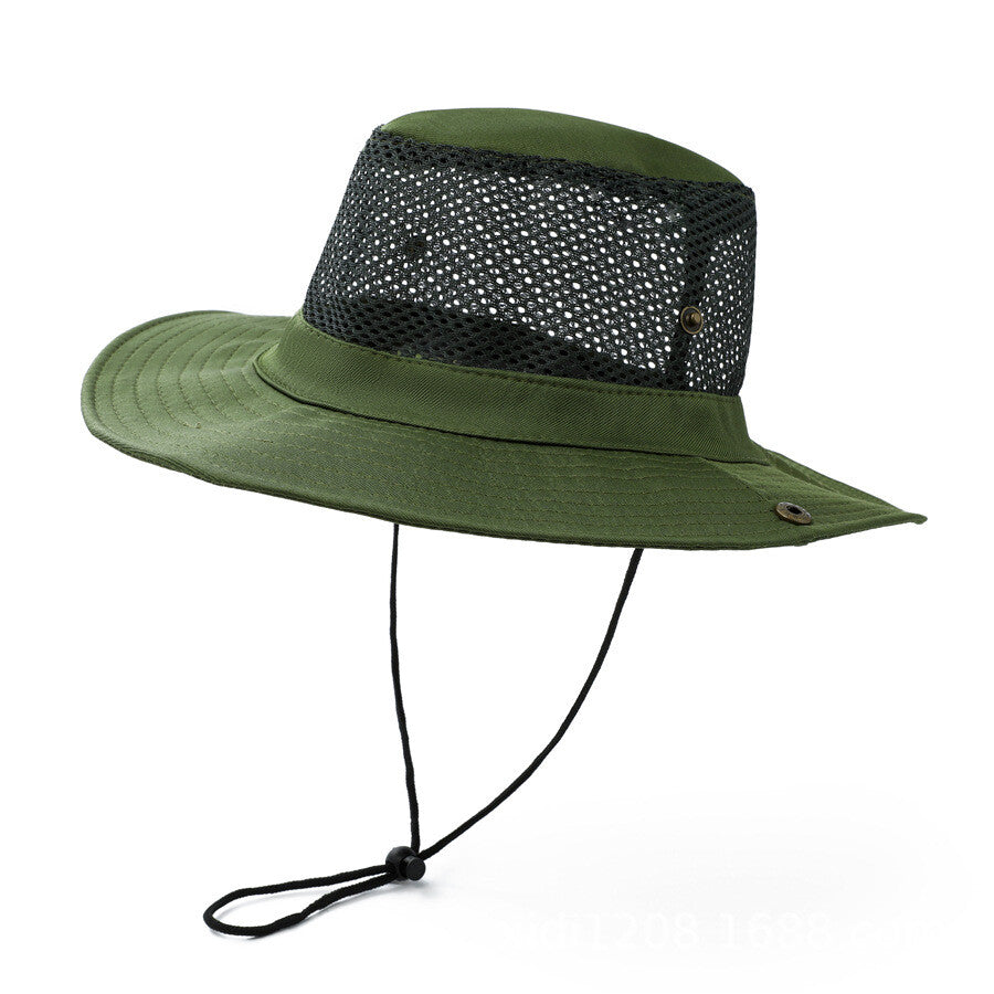 Mesh Tactical Boonie Hat Military Camo Bucket Wide Brim Sun Fishing Summer Cap