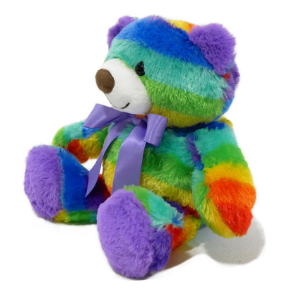 birthday bear, Rainbow Teddy Bear Plush Stuffed Animal - 12” Soft & Cuddly Gift for Kids, Birthday & Holiday Present, Machine Washable, Cute 