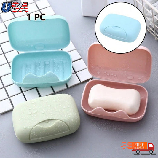 2Pcs Soap Box Holder, Portable Plastic Travel Case – Leak-Proof Soap Dish for Bathroom & Shower, Compact & Durable Travel Accessory for Home & On-the-Go!