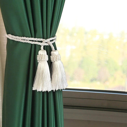 4PCS Curtain Tiebacks Handmade Decorative Curtain Holdbacks Rope with Tassel