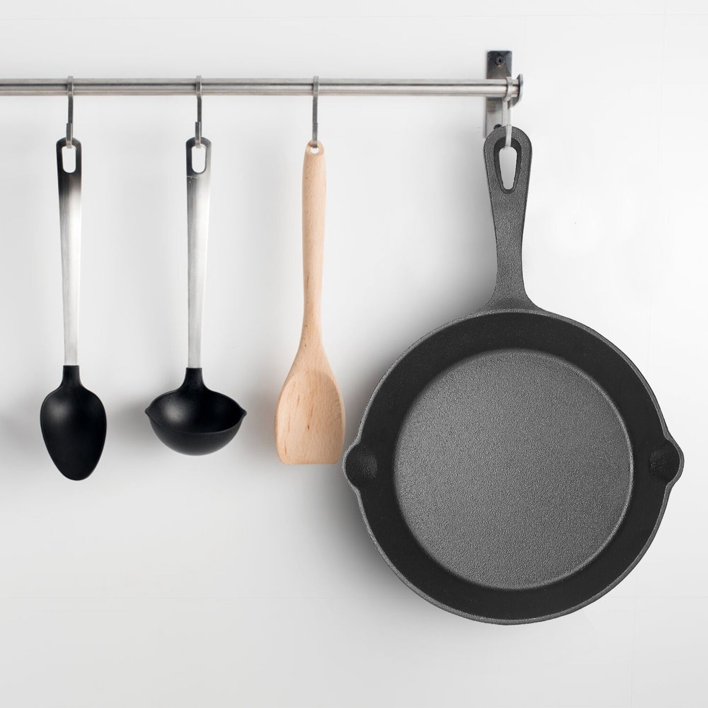 3PCS Cast Iron Skillet Set 6" 8" 10" Heavy Duty Pre-Seasoned Frying Pan Cookware