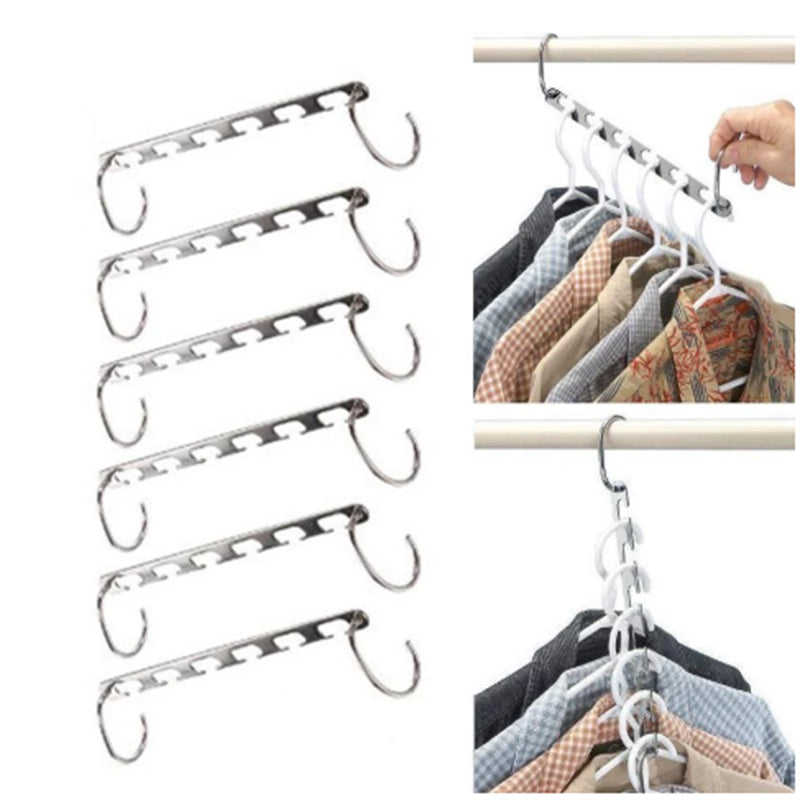 2-10X Magic Metal Wonder Hanger Closet Space Saver Organizer Rack Clothes Hooks