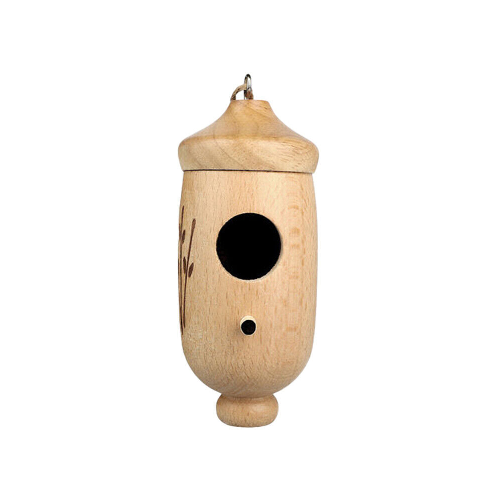 Natural Wooden Hummingbird House - Durable, Breathable, Easy to Hang with Pole & Metal Ring, Perfect for Garden, Porch, Backyard & Bird Lovers Gift