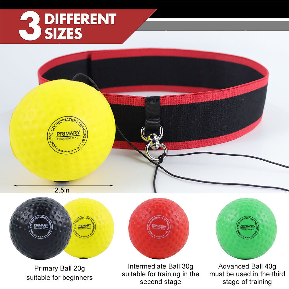 Boxing Reflex Ball Set | Improve Hand-Eye Coordination & Reaction Speed | 4 Difficulty Levels | Portable Fitness & Fun Anywhere