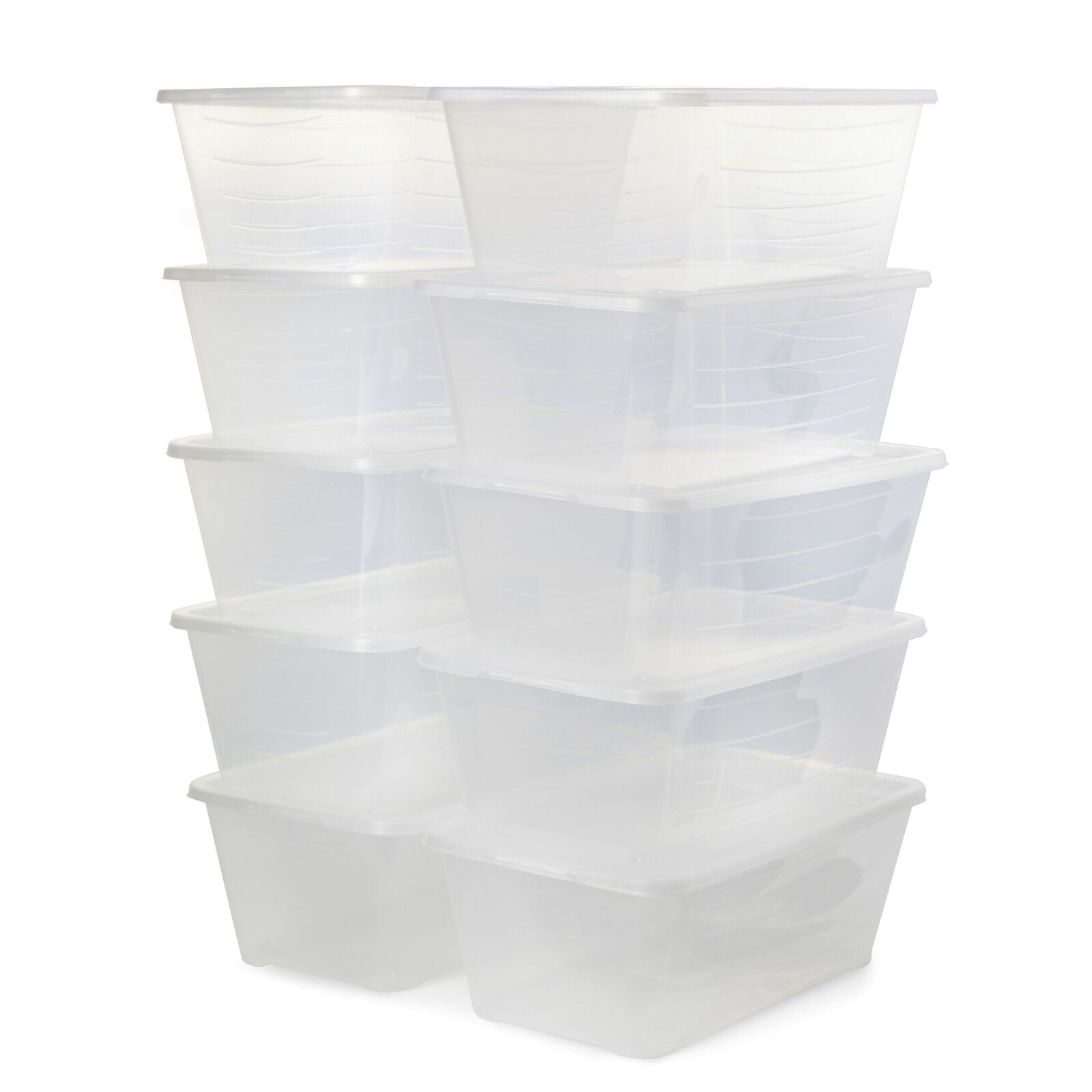 Life Story 6L Shoe and Closet Storage Box Stacking Containers, Clear (20 Pack)