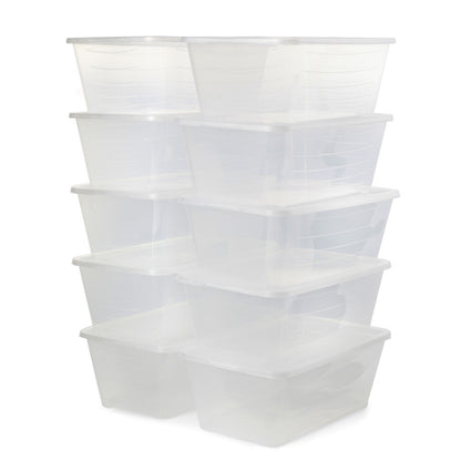 Life Story 6L Shoe and Closet Storage Box Stacking Containers, Clear (20 Pack)